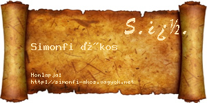 Simonfi Ákos névjegykártya